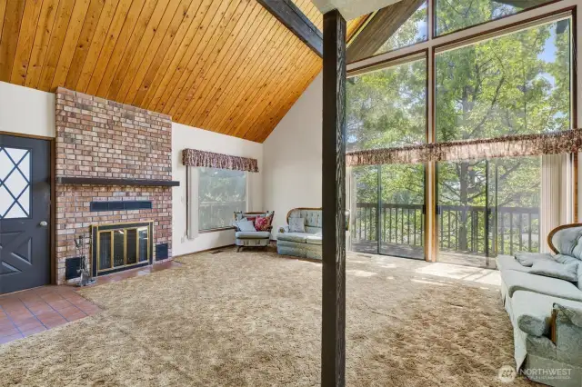 Living room with fireplace