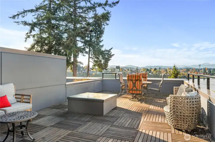 Stunning views from a semi private rooftop deck...