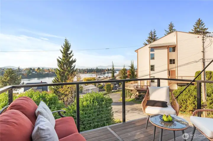 Main level deck off the family room and kitchen on the main level.