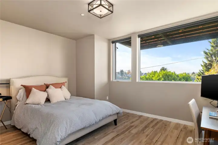 One of two lower level bedrooms.
