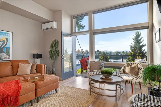 Main level family room off the deck.