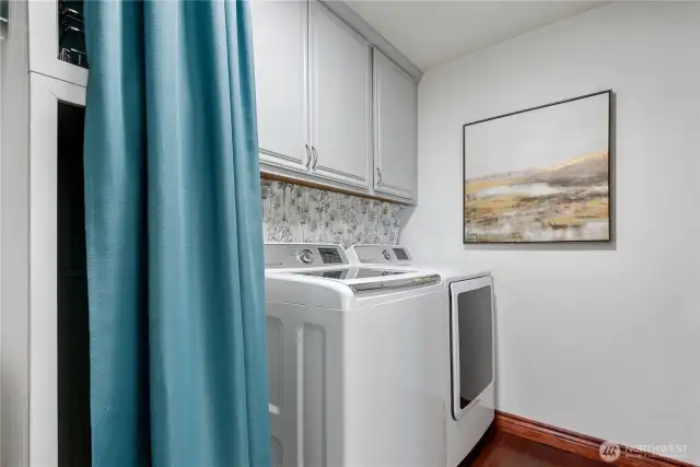 Laundry room off garage