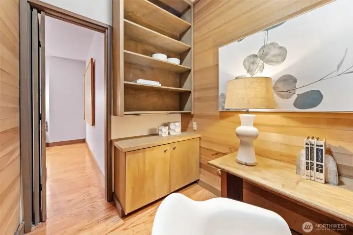 Let your imagination take over—this flexible den/office adjoins the main bathroom wall and could transform into a luxurious Primary Bathroom.