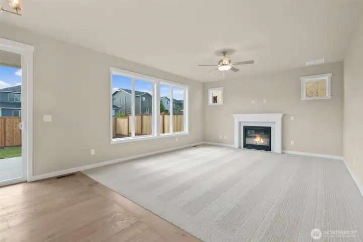 Vinyl dual pane energy efficient low “E” windows with screens.