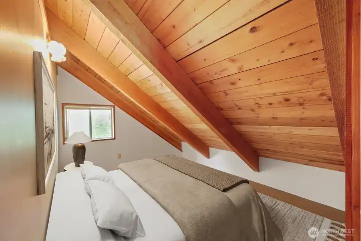 Another view of 2nd bedroom space upstairs. This could function as an office space as well. Virtually staged to showcase possibilities.