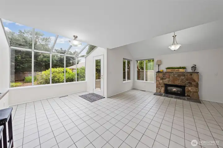Tile floors, amazing light filled space!