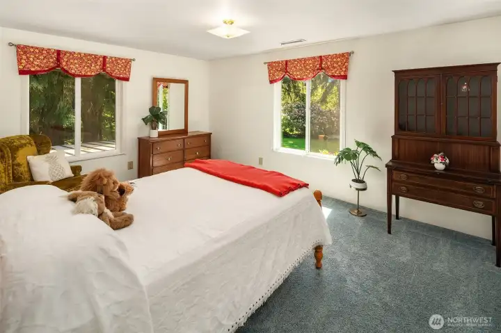 Second bedroom on the main level enjoys light from east and south. So light and bright -- a sweet space.