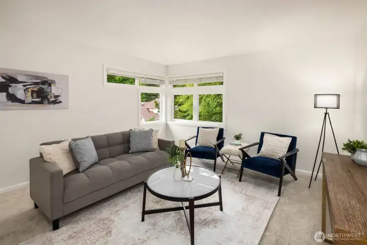 Technically a 5th bedroom, but staged as a bonus room. This room is the largest of the bedrooms, with a good size reach in closet.