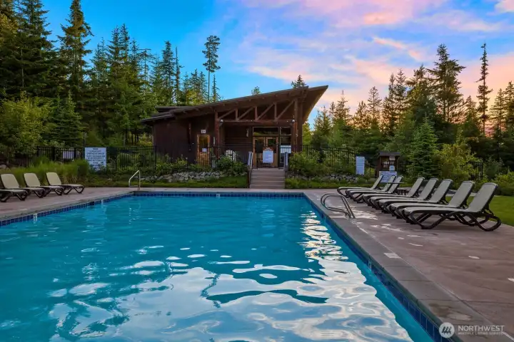 Whether spending summer afternoons poolside, relaxing in the hot tub after a day on the trails, or gathering with neighbors and friends at the lodge, this exceptional amenity enhances the year-round appeal of Trailside living.