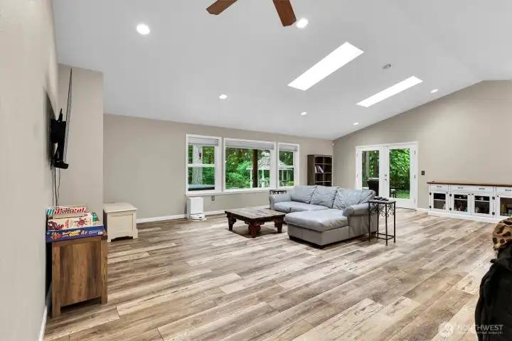 Between the windows and skylights, it brings the outside in.
