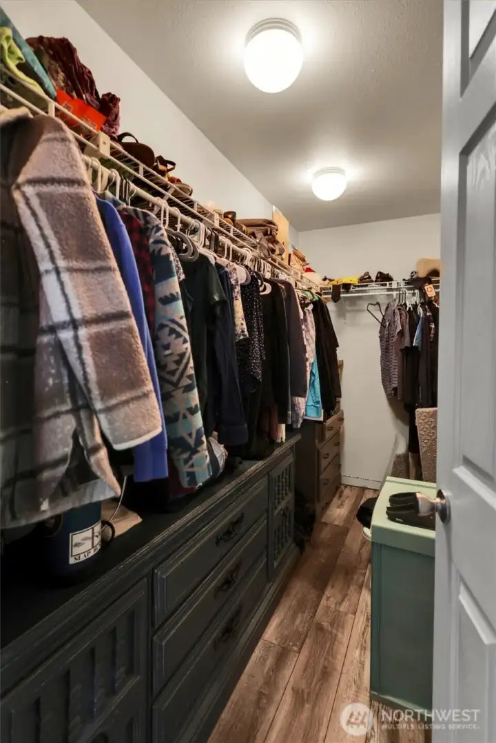 Primary on the main floor has a walk-in closet.