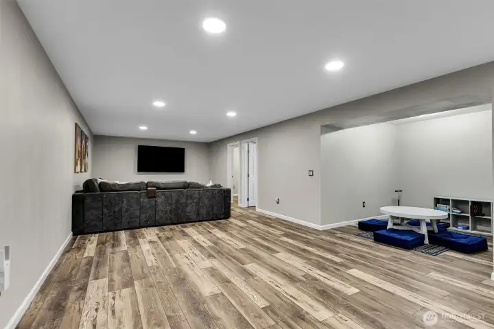 The fully finished basement is huge and offers so much space for multiple activities/uses.