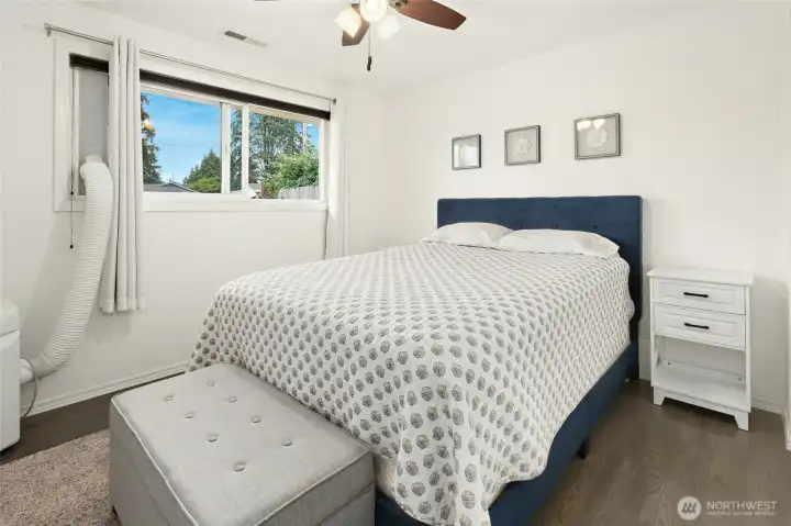 Bedroom #1. Notice that there are ceiling fans in every room!