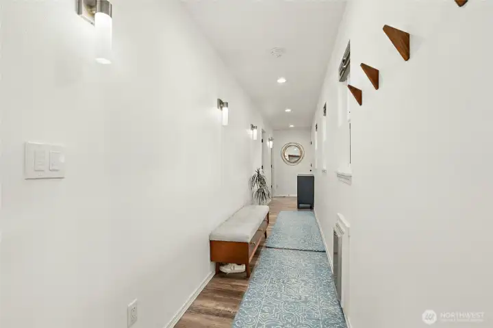 Hallway to rest of home or 2nd Unit with 1 bedroom, 1.25 bath.