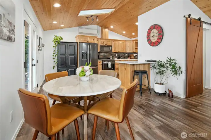 The finishes are contemporary and warm.