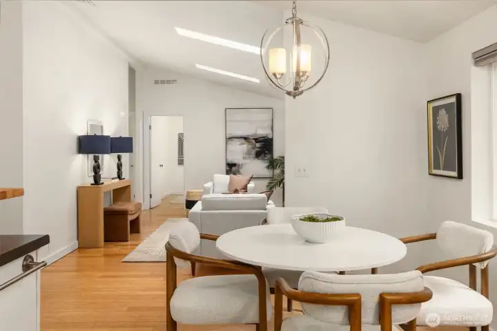 The home has a very comfortable flow from space to space. The home has a very comfortable flow from space to space.