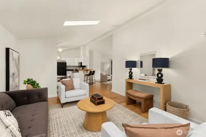 The family room. Efficient heating and cooling with a furnace and heat pump. The family room. Efficient heating and cooling with a furnace and heat pump.