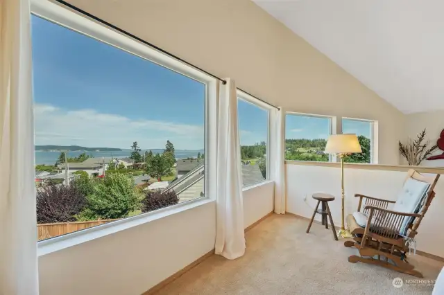 The sellers are using the loft as the sleeping area and enjoy waking up to the views.