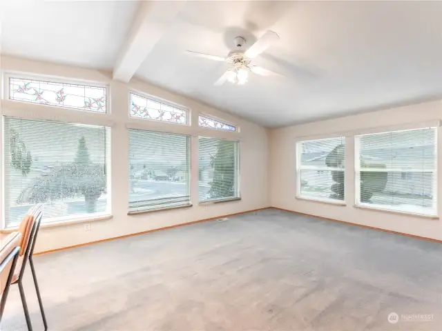 Windows to take in view from kitchen/dining