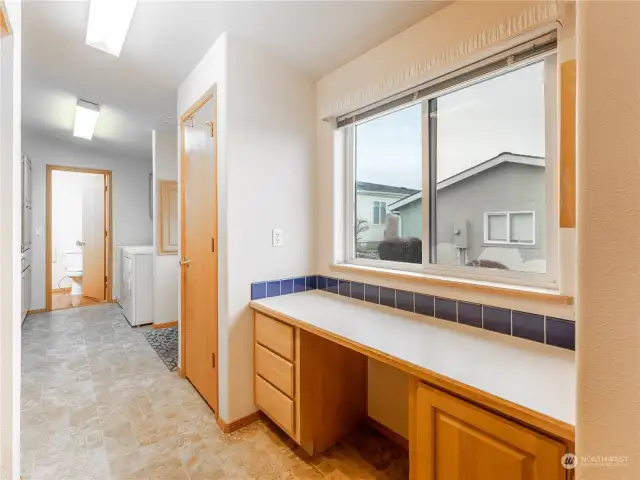 Built in Desk off Kitchen