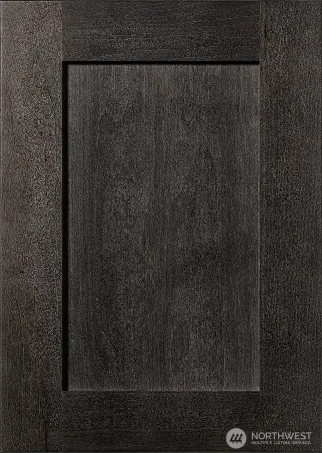 Shake style, graphite stain cabinets throughout. Picture may not reflect actual color, for illustration only.