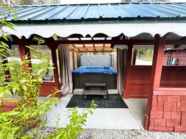 Private Covered Hot Tub for Relaxation
