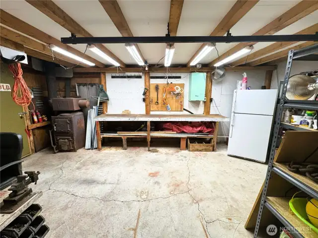 Large storage shop in back of garage