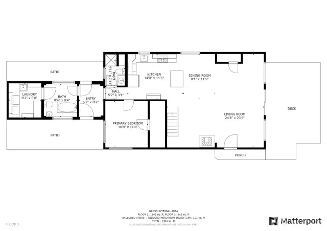 Main Level Floor Plan    Explore the main level with a detailed floor plan, showcasing the home's spacious and thoughtfully laid-out design.