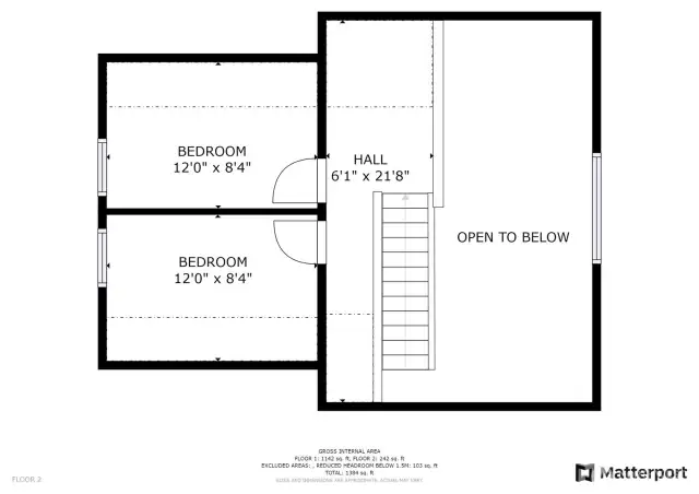 Second Level Floor Plan    The second level floor plan provides an overview of the private bedrooms and loft area, offering comfort and privacy for family or guests.