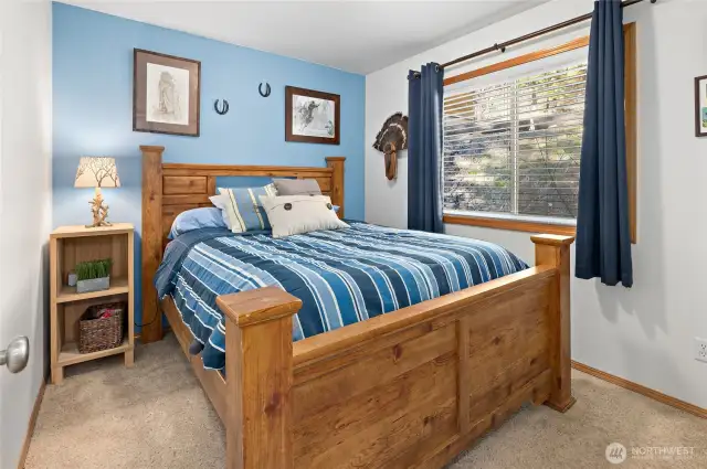 One of two bedrooms on the main floor.