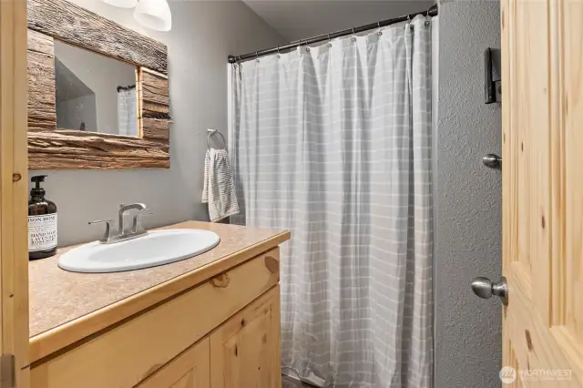 3/4 bath located on the lower level.