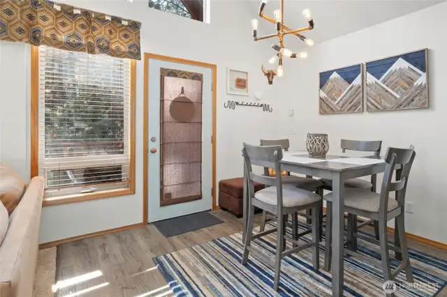 Dining space adjacent to the kitchen and living room.