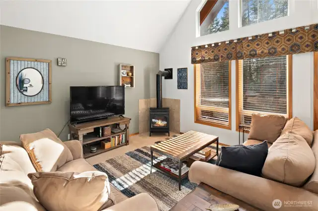 Big windows in the main living space allow for an abundance of natural light.