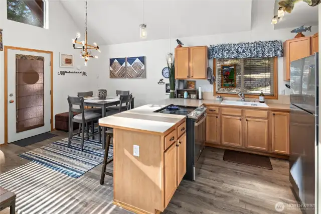 Open concept living space is great for entertaining.