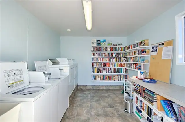 Laundry room and library!