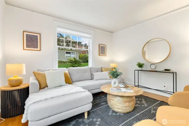 This is a spacious living room!