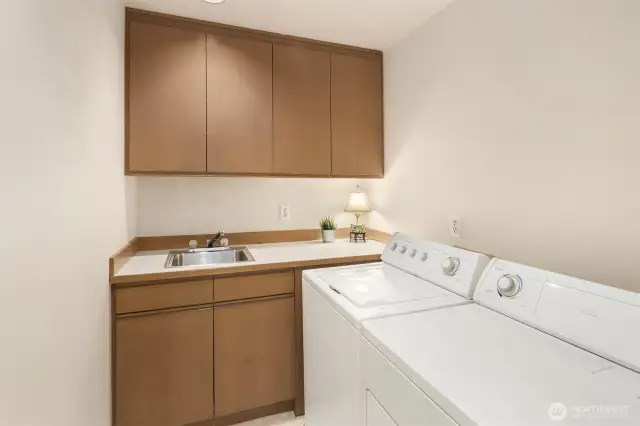 Generous laundry room.