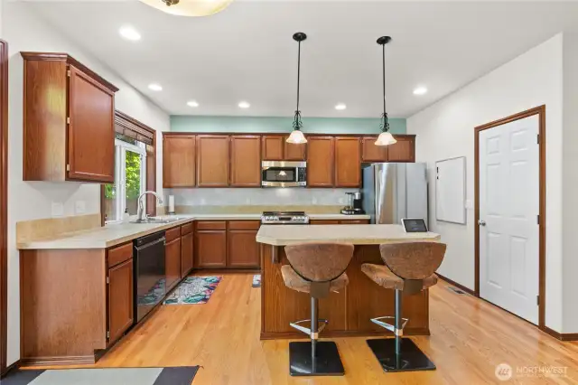 Upgraded stainless steel appliances are included