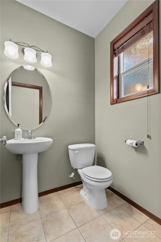 Lower level powder room