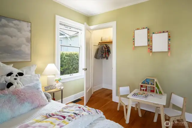 It overlooks the backyard and has wonderful natural light.