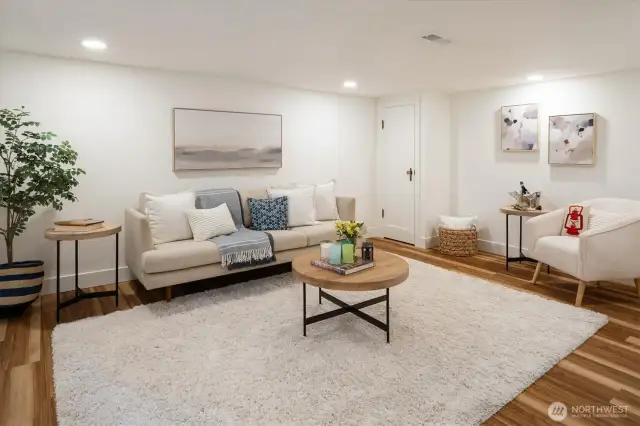 This fourth bedroom downstairs is big enough to be used as a family room.
