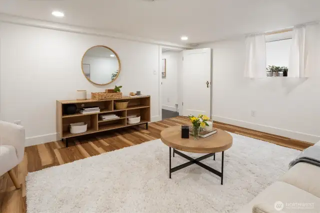 You’ll love the crisp finishes, new flooring and natural light in this downstairs bedroom or Family room.