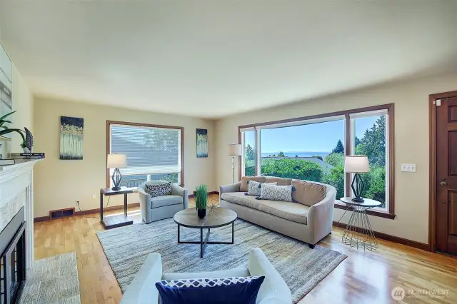 Living room with water views!