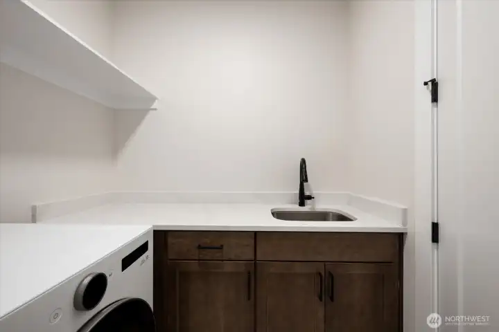 Laundry with sink and washer/dryer