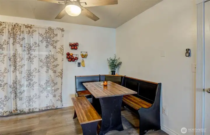 Dining nook set optional.