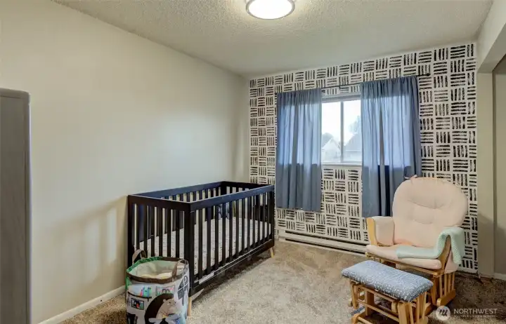 First bedroom with new paint.