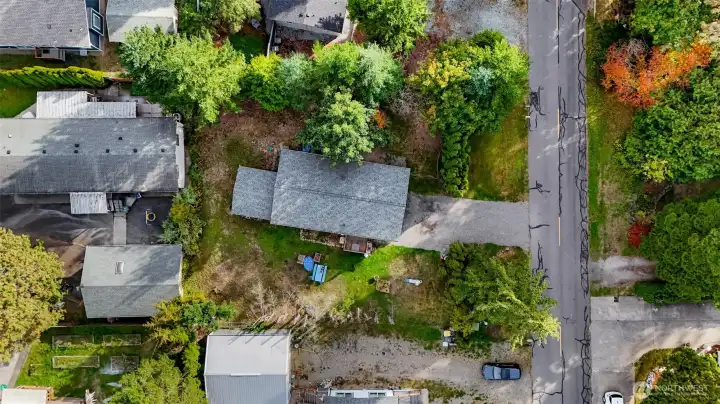 Aerial shot of the property