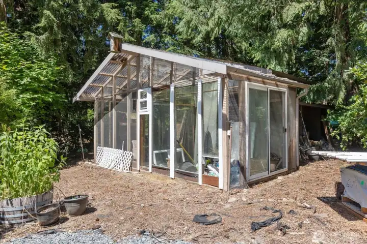 Revitalize this bird aviary or convert it into a greenhouse or home gym.