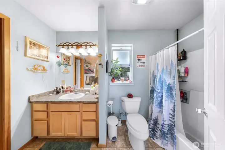 The primary bathroom