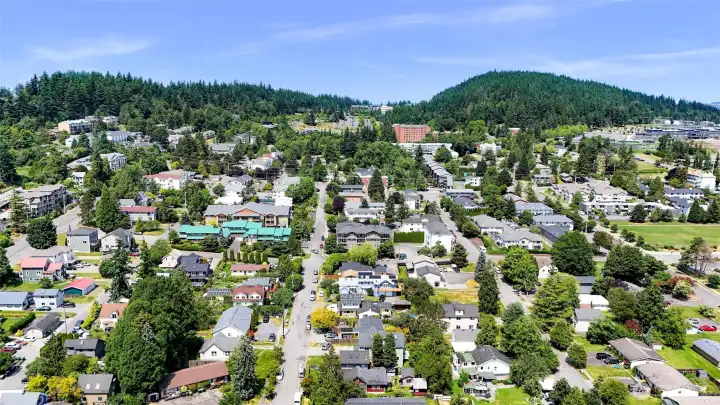 Looking north you can see Western Washington University nearby.